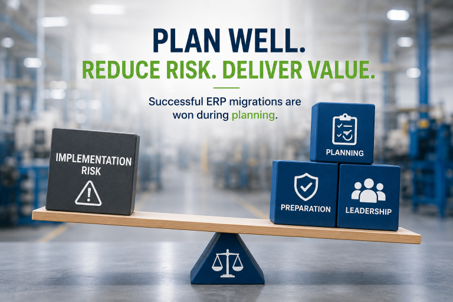 ERP migration planning balances implementation risk with preparation and leadership to deliver successful outcomes.